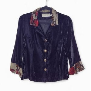Taylor G Dallas Velvet Chiffon Ruffle Top Size S Romantic Holiday Blouse